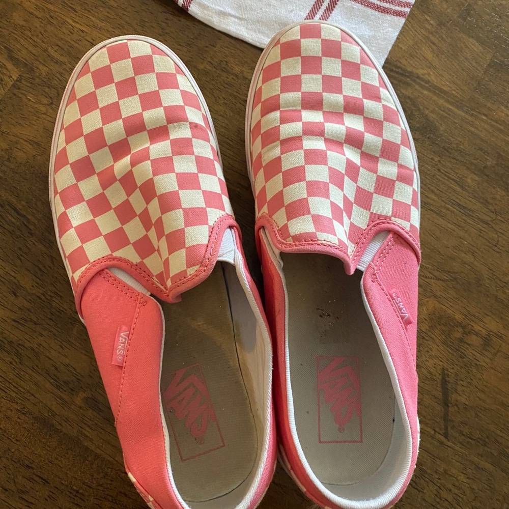 Pink checkered vans
